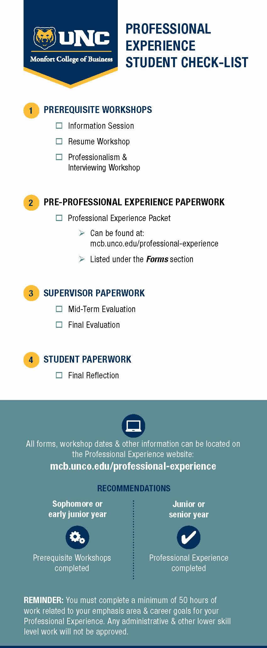 Professional Experience Checklist